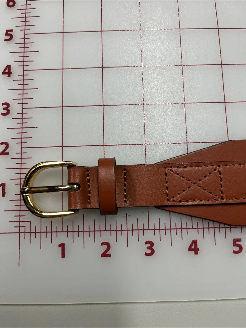 J. CREW Classic Lagenlook Career Cognac Brown Leather Belt w/ Gold Buckle SZ M/L
